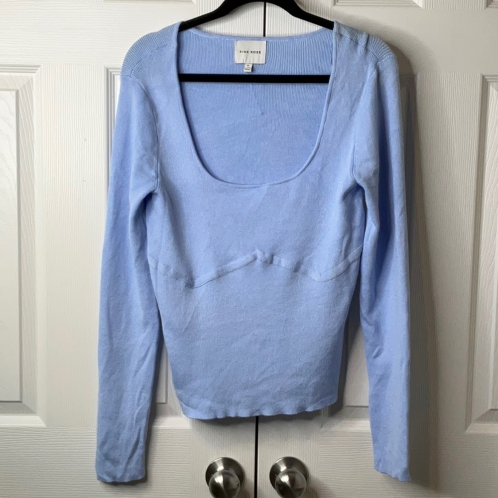Pink Rose Junior's Sweater Top Long
Sleeve Scoop Neck Size XL - Picture 2 of 9